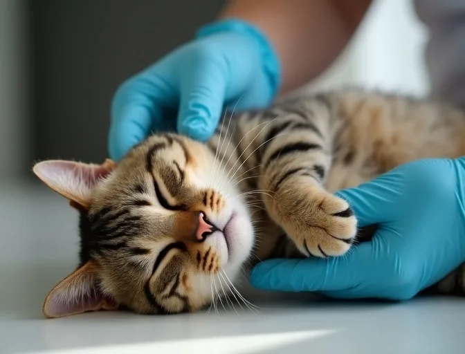 Specialist carefully handling a deceased cat with dignity in Queenscliff